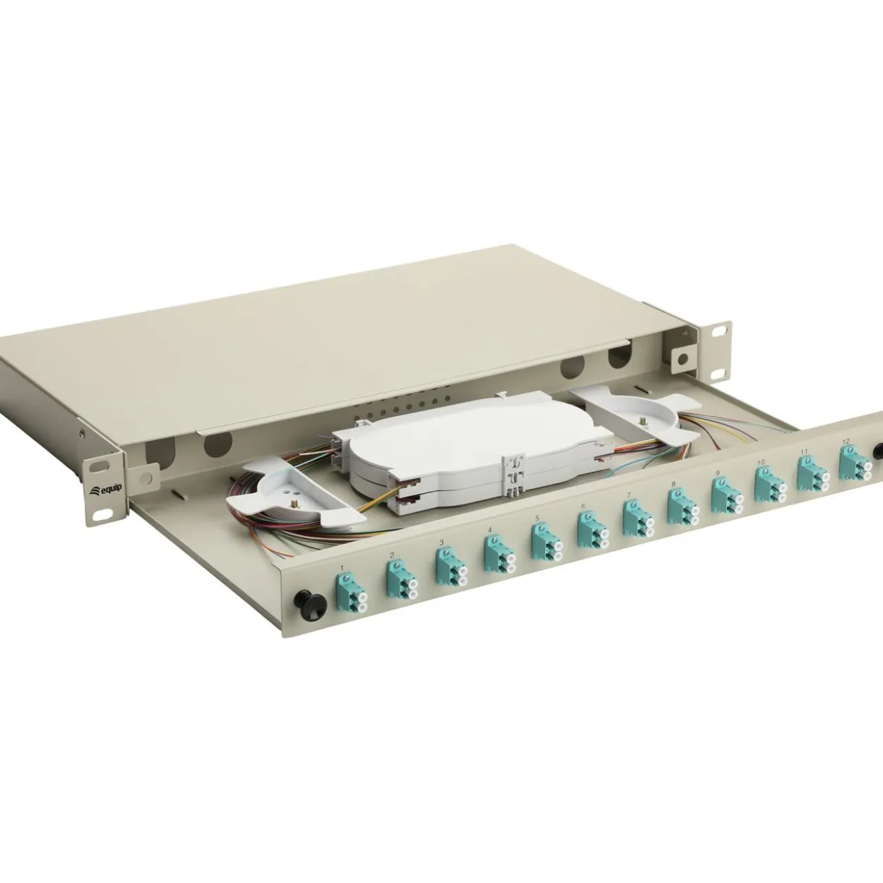 Equip LWL-Spleißkasten 12-Port LC-Duplex OM3 1U komplett gr