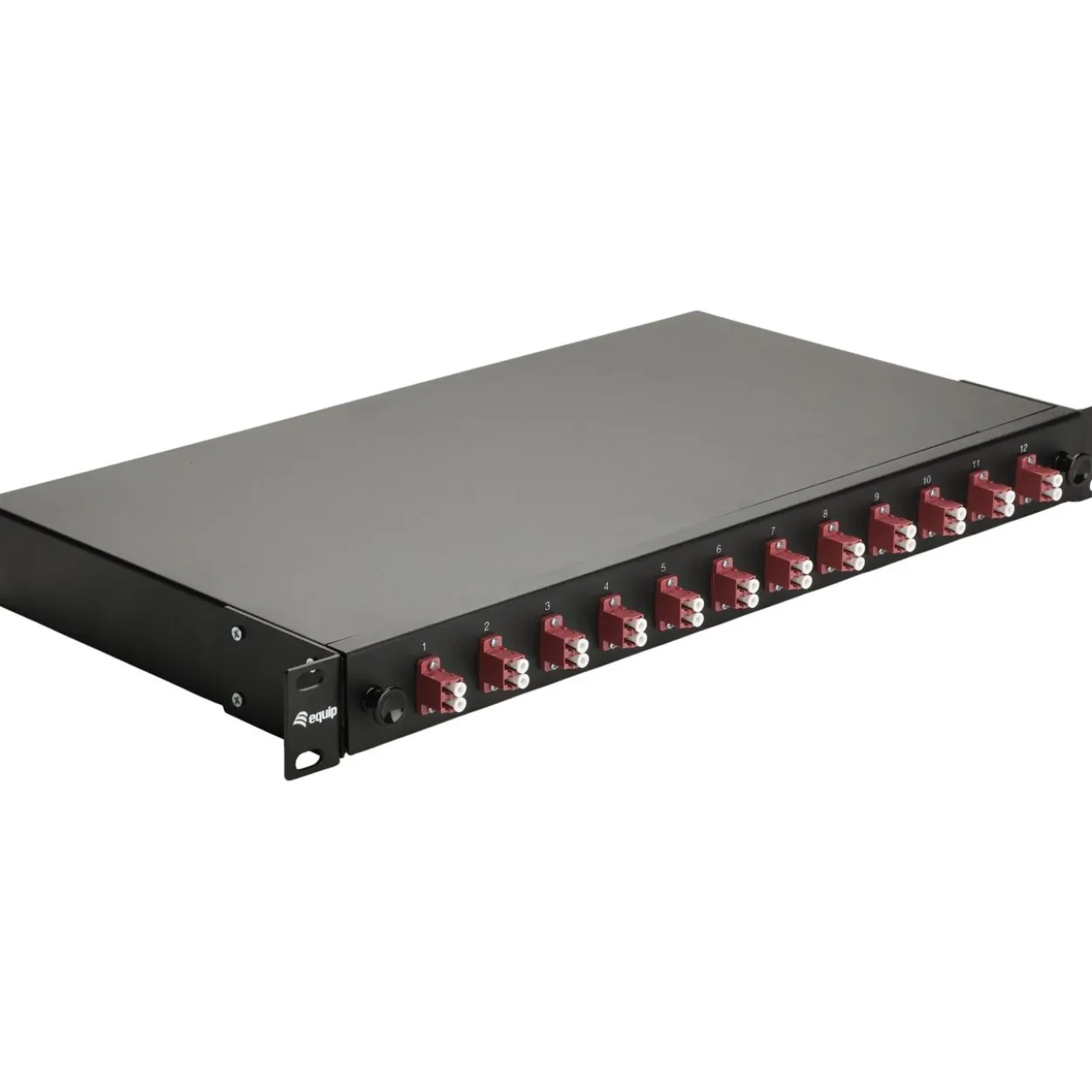 Equip LWL-Spleißkasten 12-Port LC-Duplex OM4 1U komplett sw