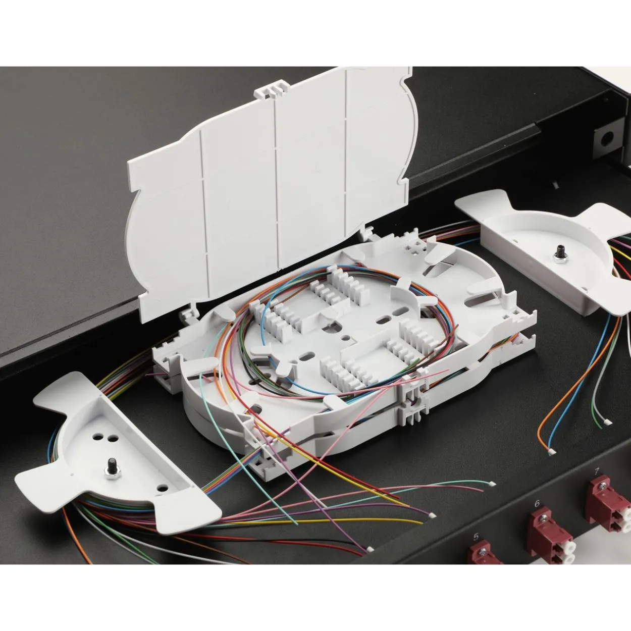 Equip LWL-Spleißkasten 12-Port LC-Duplex OM4 1U komplett sw