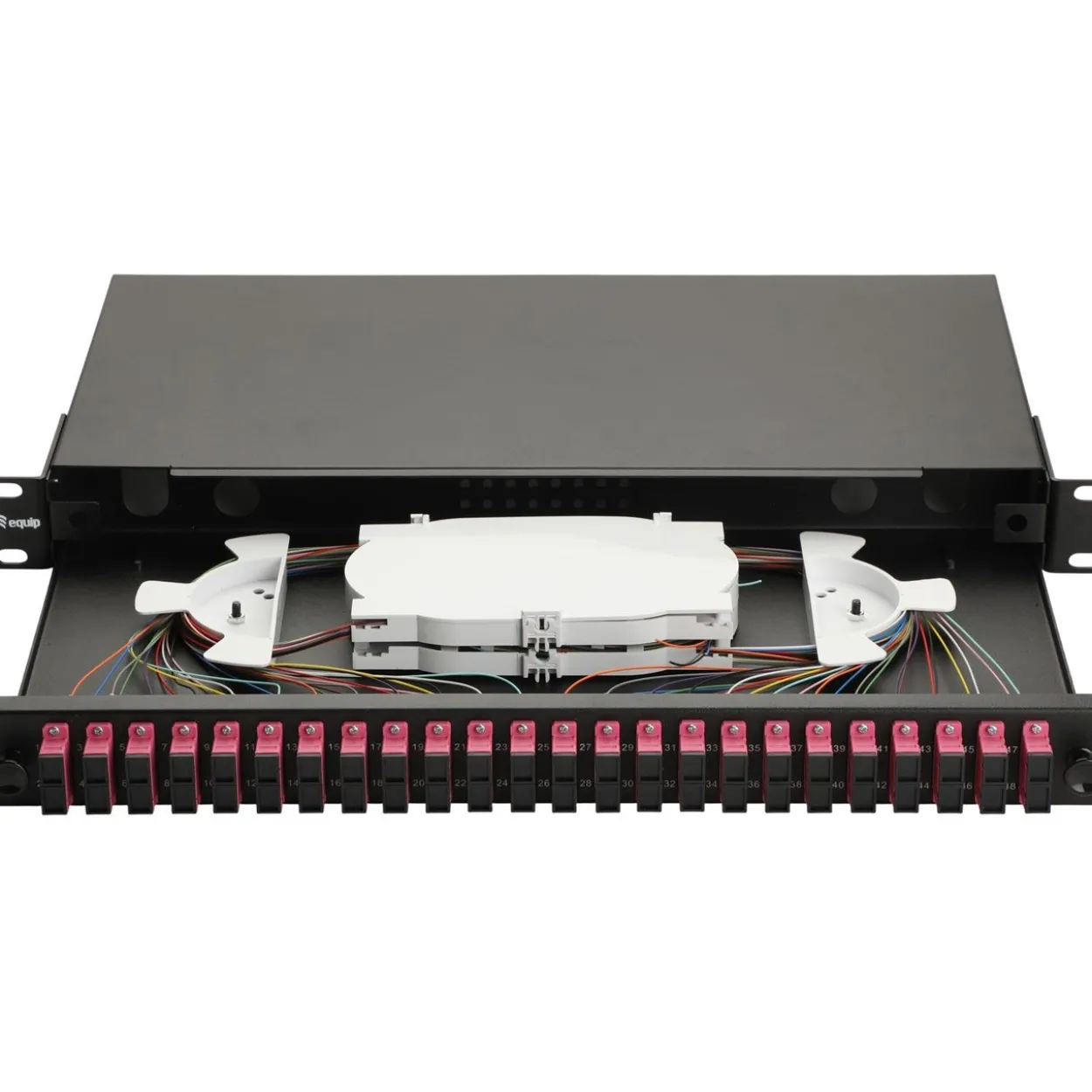 Equip LWL-Spleißkasten 24-Port SC-Duplex OM4 1U komplett sw