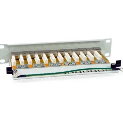 Equip Patchpanel 12x RJ45 Cat6A 10" FTP 1HE Premium hellgrau