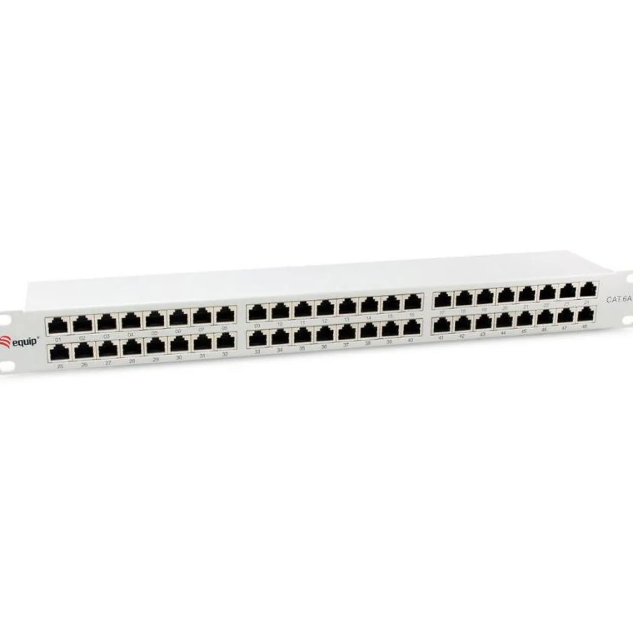 Equip Patchpanel 48x RJ45 Cat6A 19" FTP 1HE Premium hellgrau
