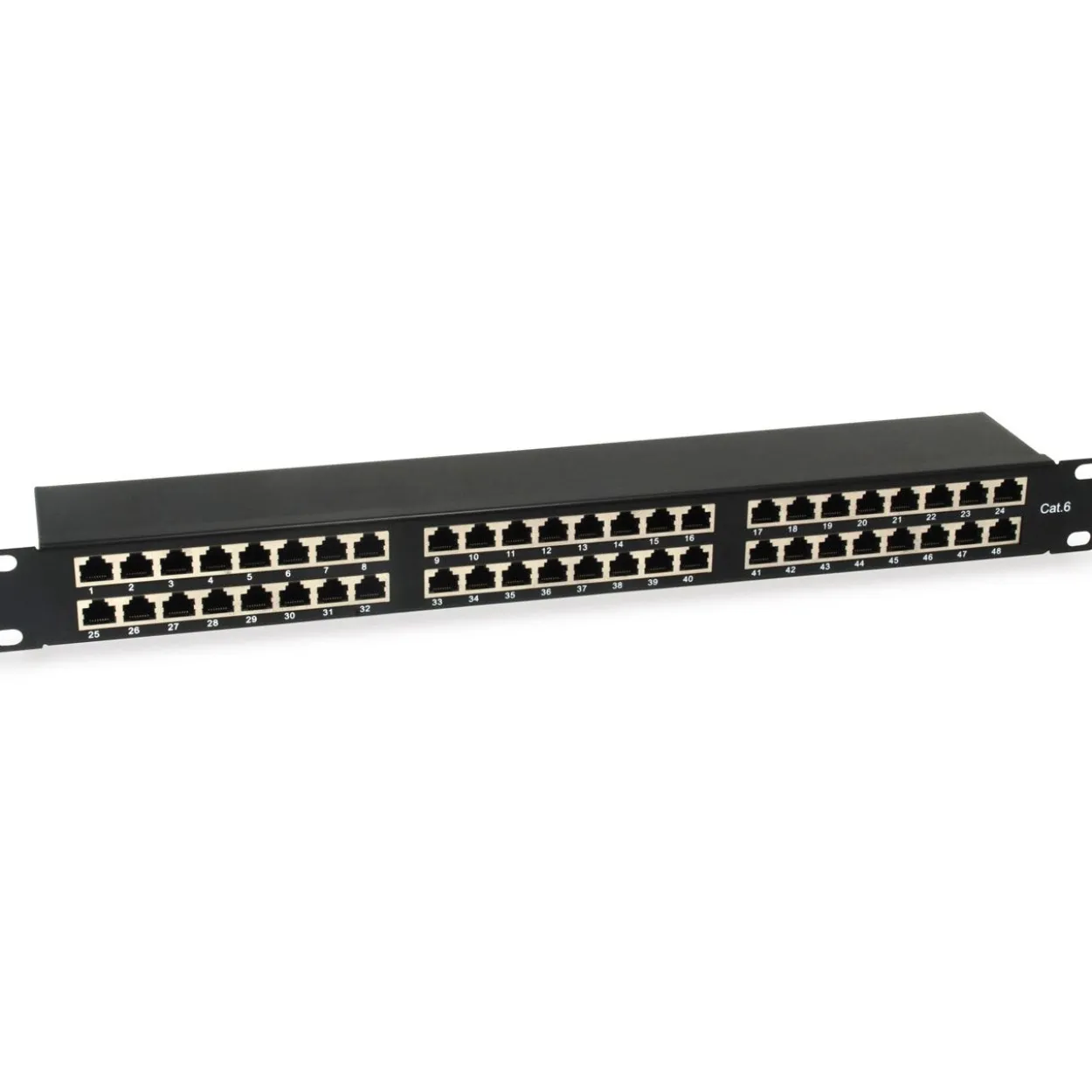 Equip Patchpanel 48x RJ45 Cat6 19" 1HE schwarz