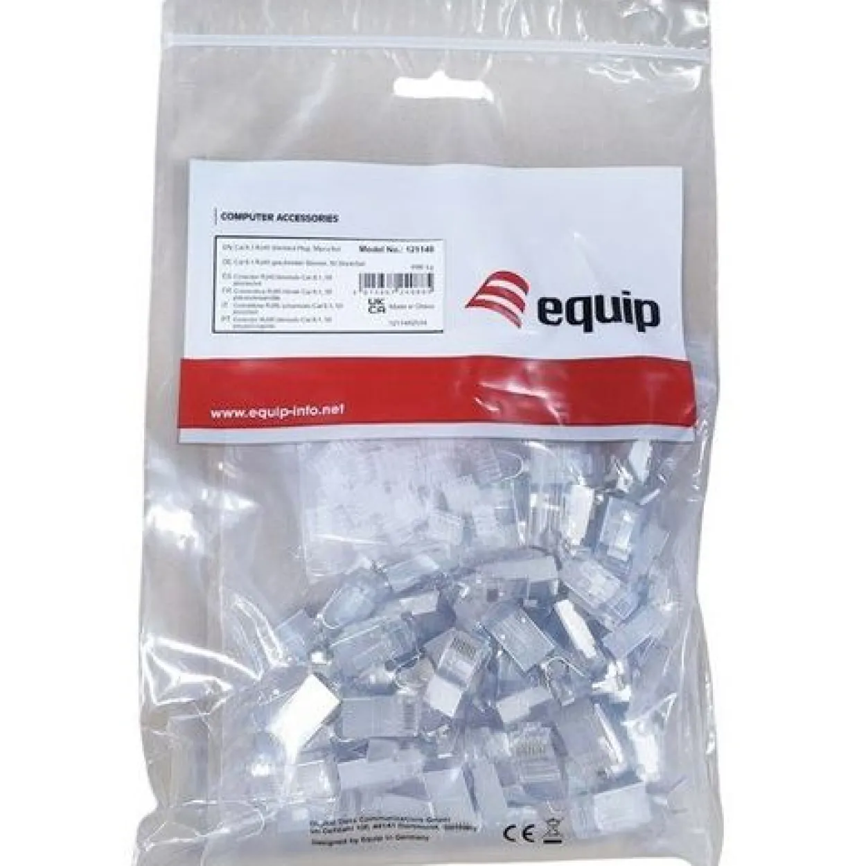 Equip Stecker RJ45 Cat8 geschirmt 50er Set grau