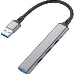Equip USB-Hub 4-Port 1x3.0/3x2.0 USB->USB3.0 o.Netzteil grau