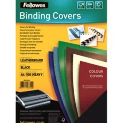 Fellowes Deckblatt Delta, Lederstruktur, DIN A4, schwarz