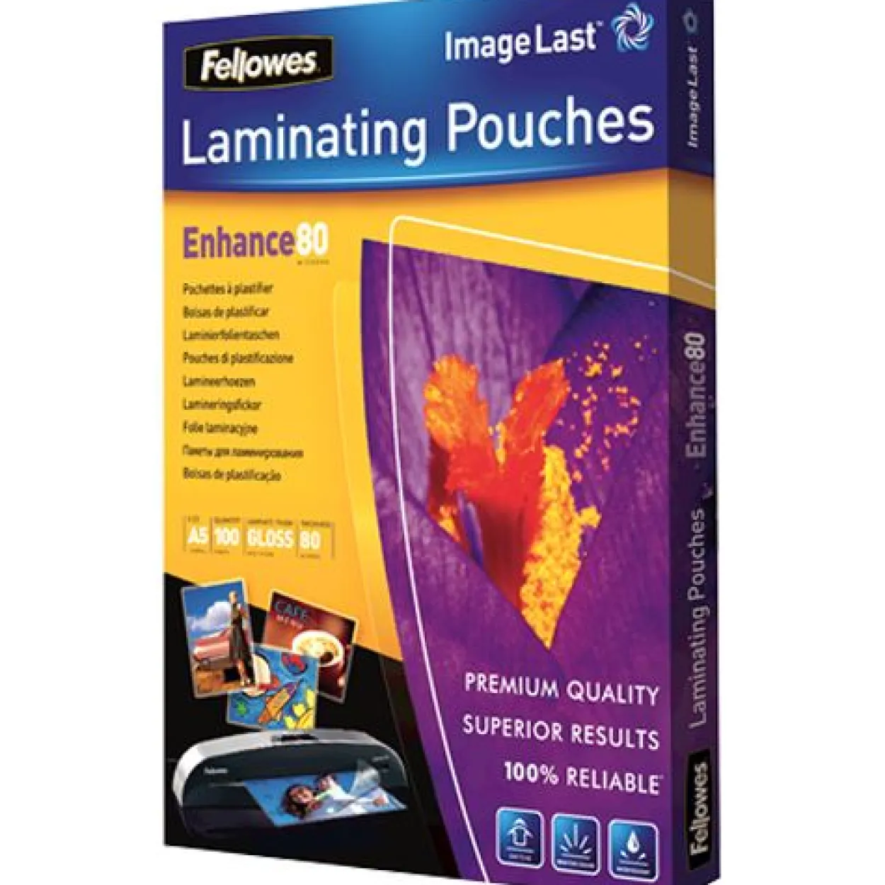 Fellowes glänzende Laminierfolientaschen, A5, 154 x 216 mm, 80µm