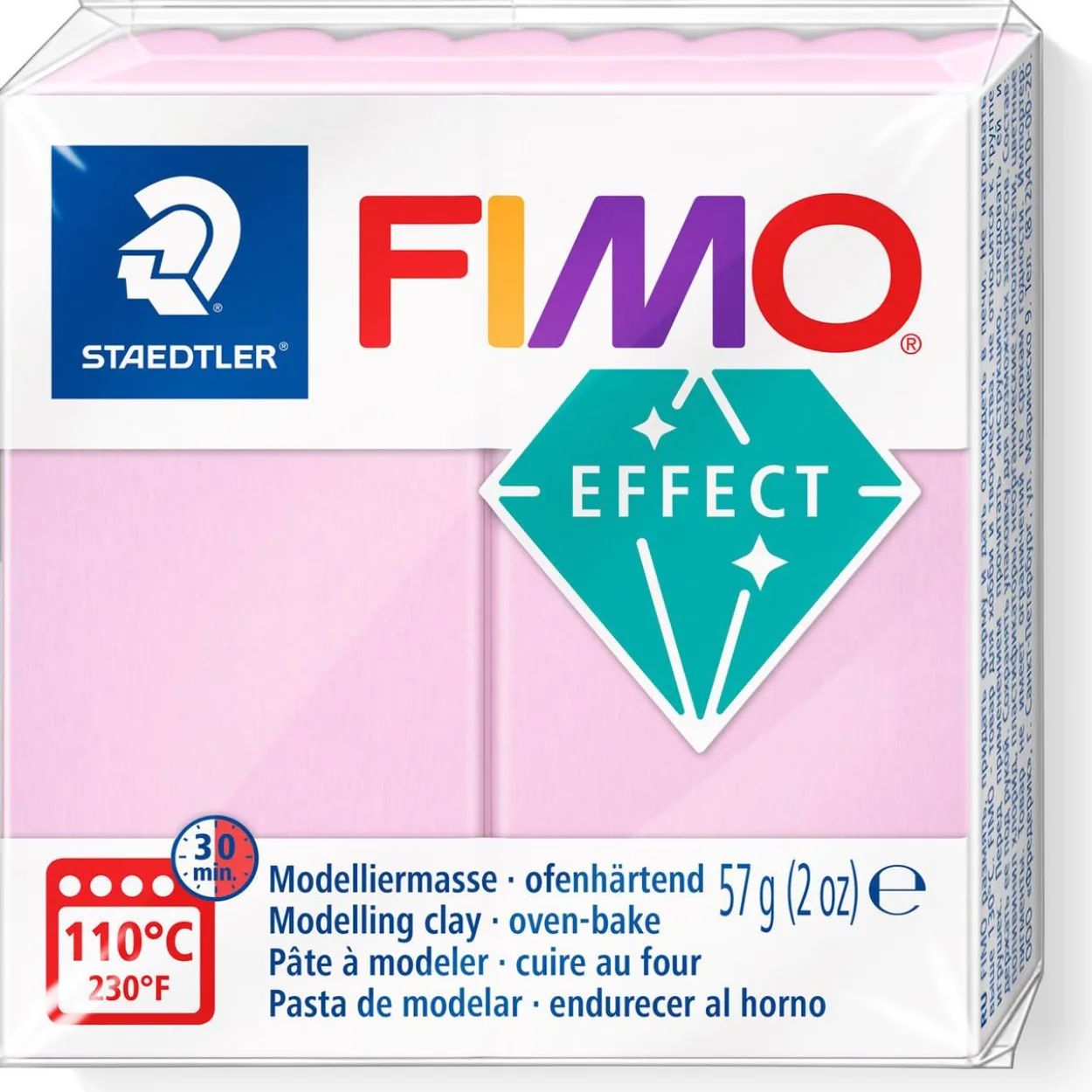 FIMO EFFECT Modelliermasse, ofenhärtend, pastell-ros, 57 g