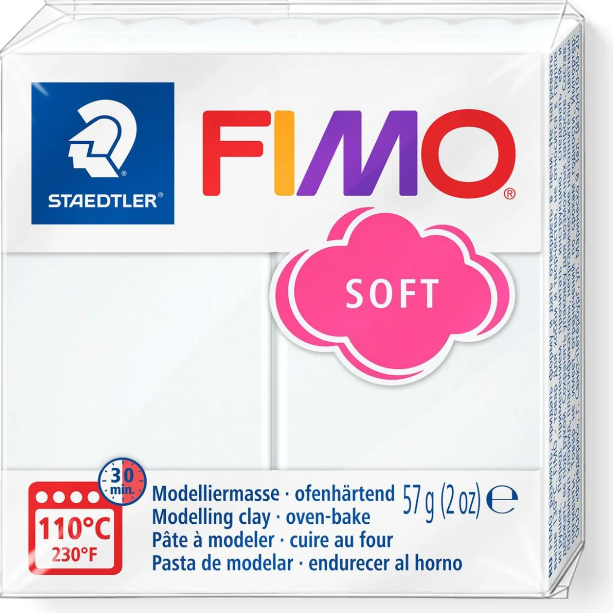 FIMO SOFT Modelliermasse, ofenhärtend, weiß, 57 g