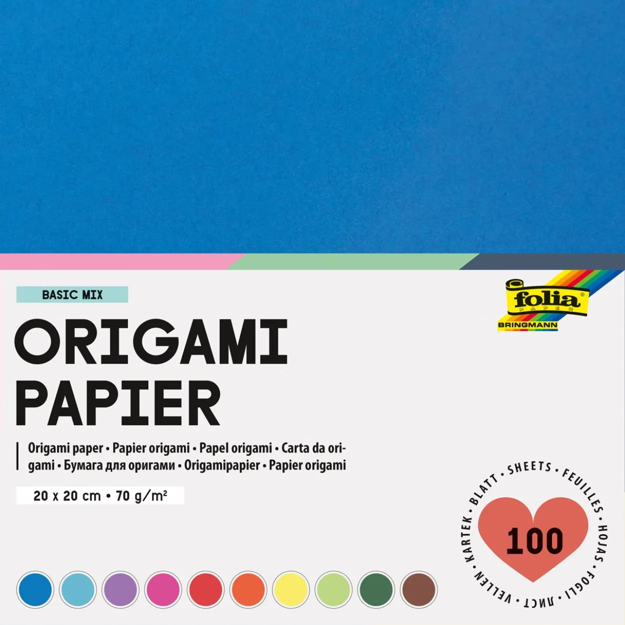 folia Faltblätter INTENSIV mehrfarbig 100 Blatt (8920)