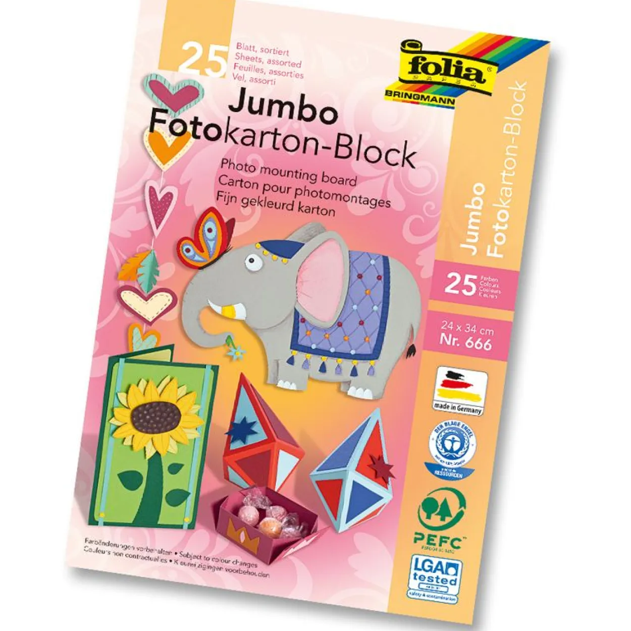 Folia Jumbo Fotokartonblock 240x340mm 300g/qm
