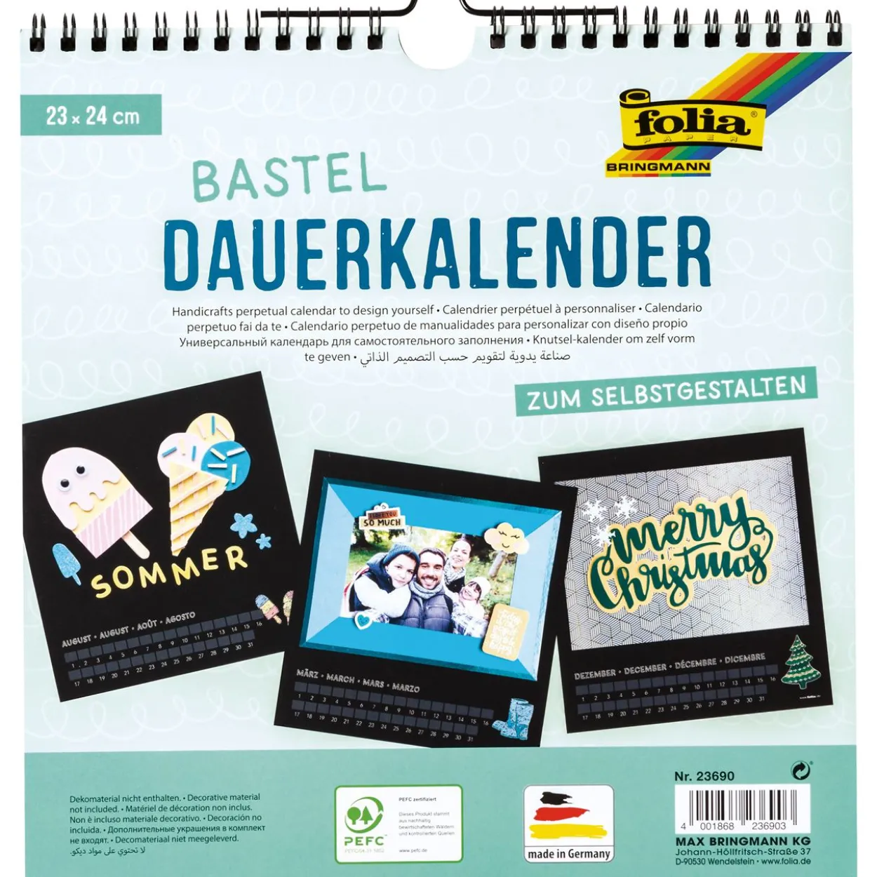 folia Kalender zum Selbstgestalten 23,0 x 24,0 cm jahresunabhängig 23690