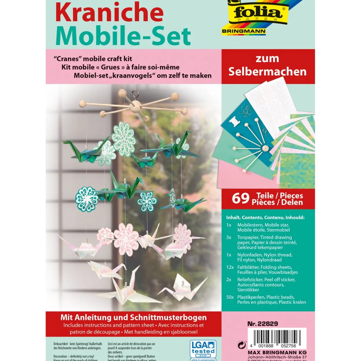 folia Mobile-Anhänger Kraniche mehrfarbig