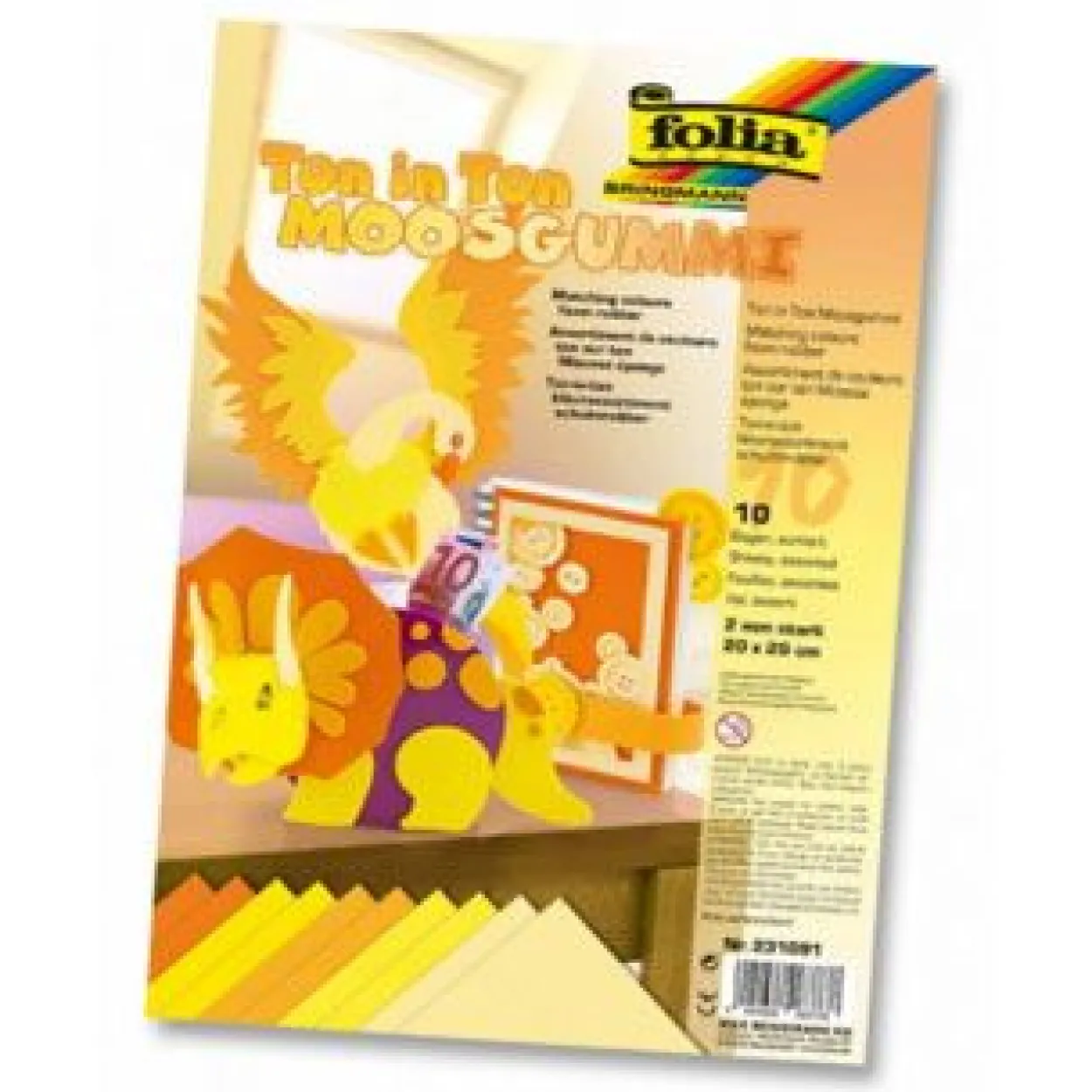 folia Moosgummi TON IN TON gelb 10 Blatt