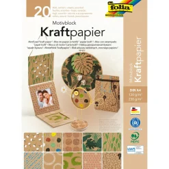 folia Motivblock Kraftpapier 2 farbsortiert 120/230 g/qm 20 Blatt