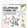 folia Perlen-Set Holzperlen Sterne pastell