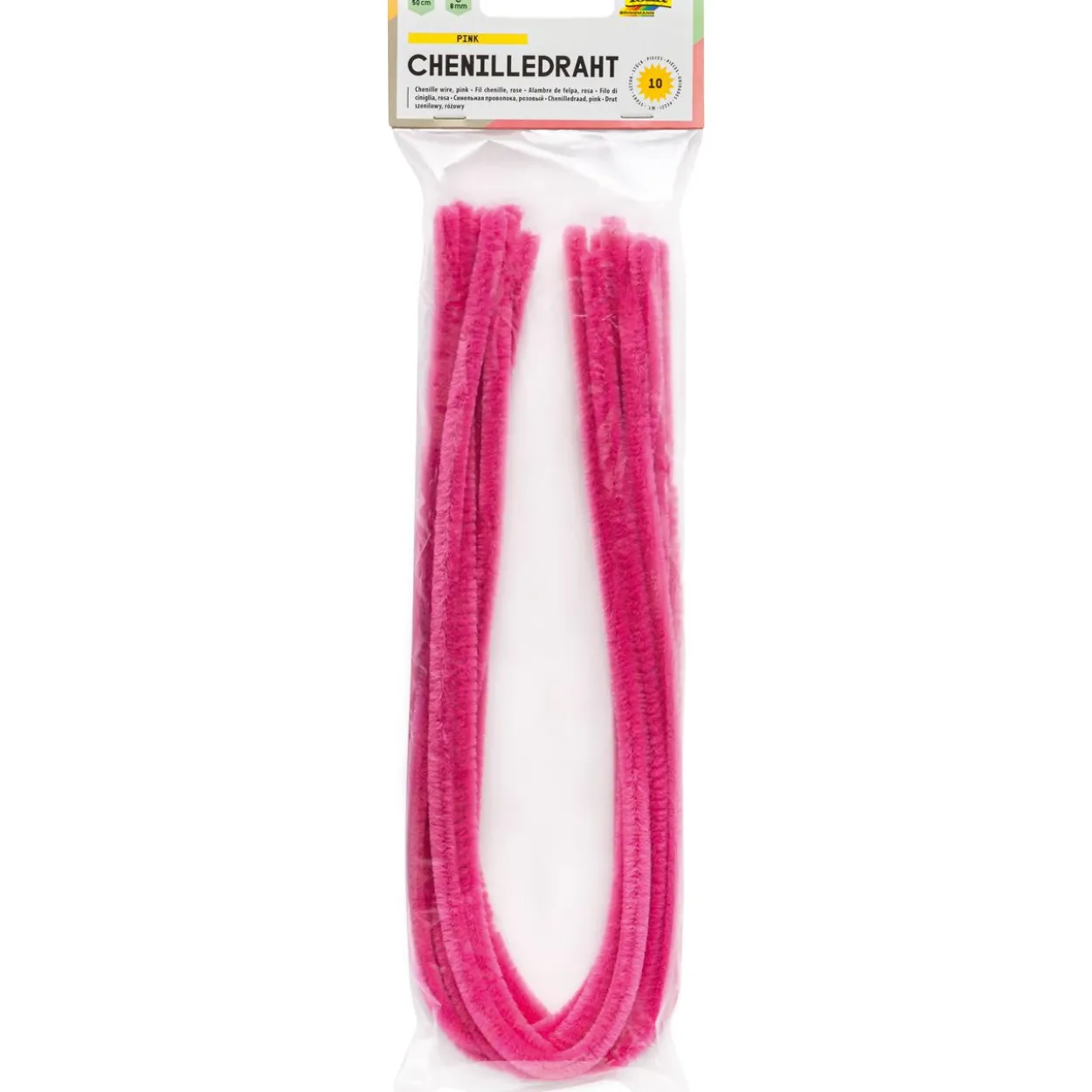folia Pfeifenreiniger pink Chenilledraht Ø 8,0 mm 10 St.