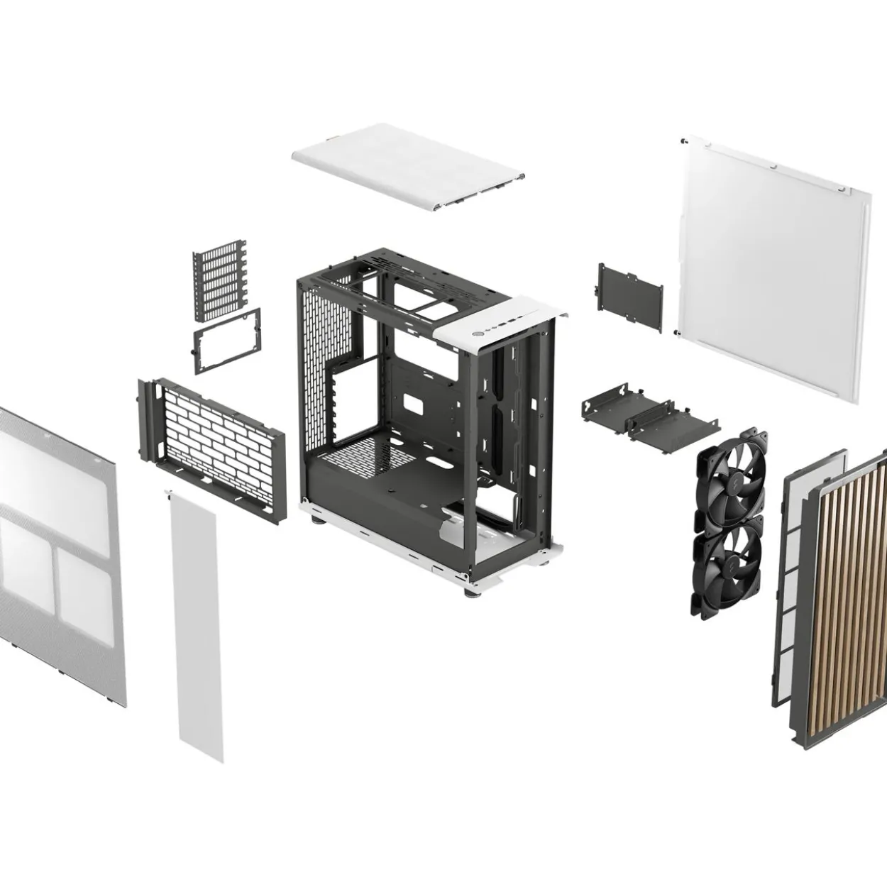 Fractal Design North Chalk White Midi Tower schwarz/weiss