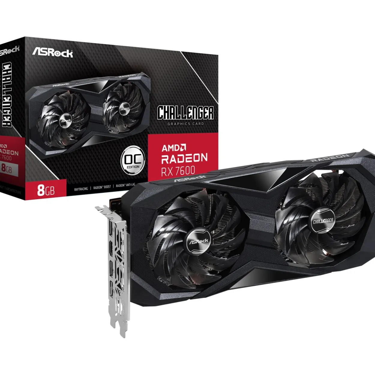 8GB ASRock Radeon RX 7600 Challenger OC Aktiv PCIe 4.0 x16 (x8) (Retail)