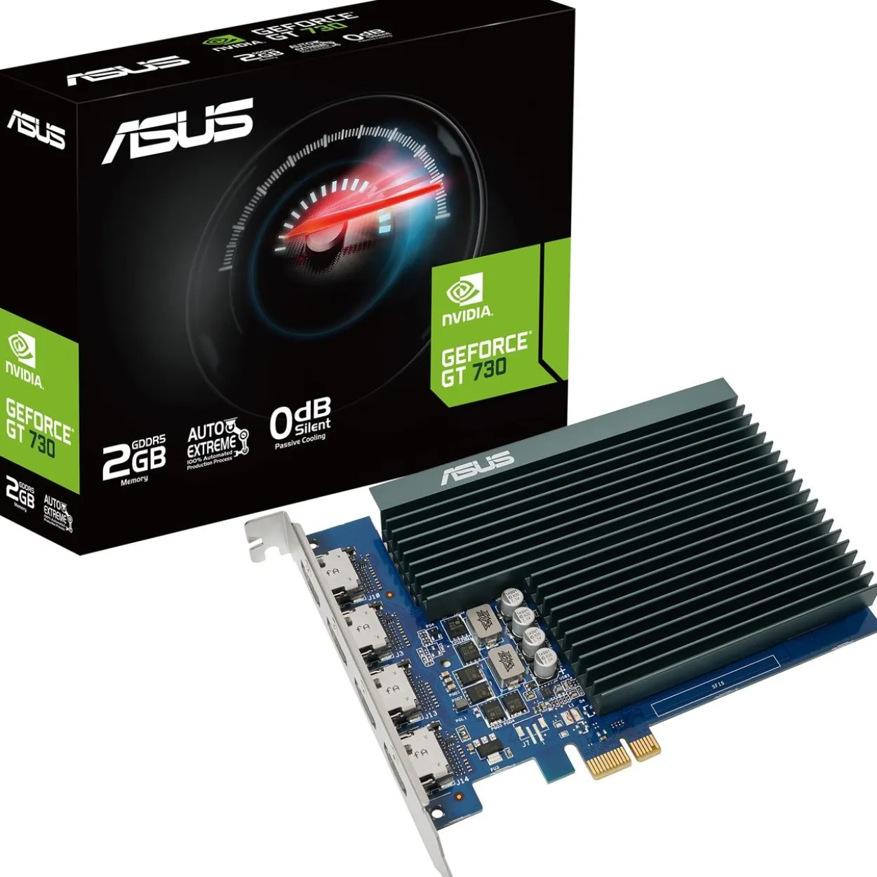 2GB Asus GeForce GT 730 Passiv PCIe 2.0 x1 (Retail)