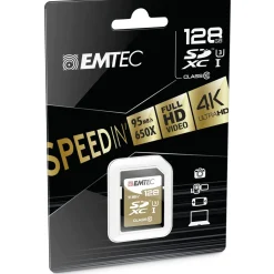 128 GB EMTEC Speedin SDXC Class 10 U3 Retail