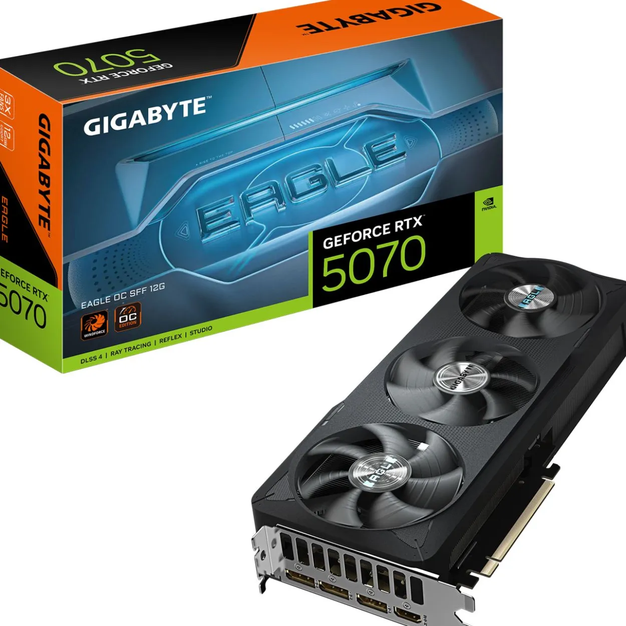 12GB Gigabyte GeForce RTX 5070 Eagle OC SFF Aktiv PCIe 5.0 x16 1xHDMI 2.1b / 3xDisplayPort 2.1b (Retail)