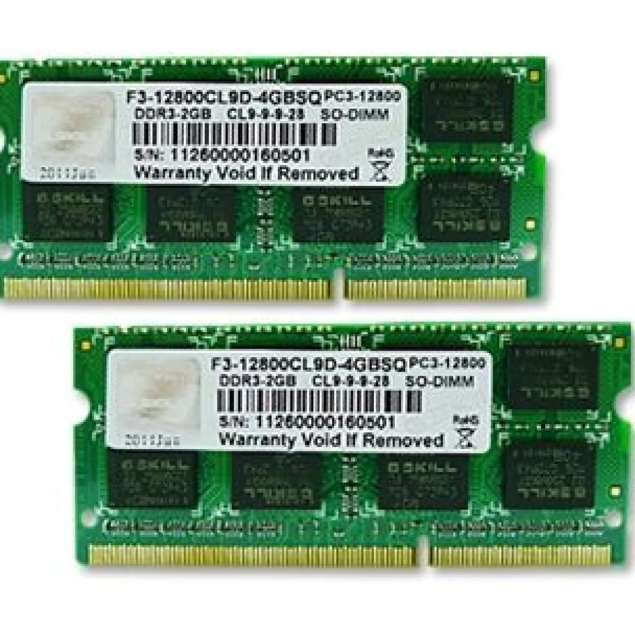 4GB G.Skill SQ Series DDR3-1600 SO-DIMM CL9 Dual Kit