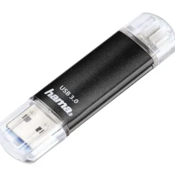 64 GB Hama FlashPen Laeta Twin schwarz USB 3.0