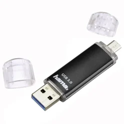 64 GB Hama FlashPen Laeta Twin schwarz USB 3.0