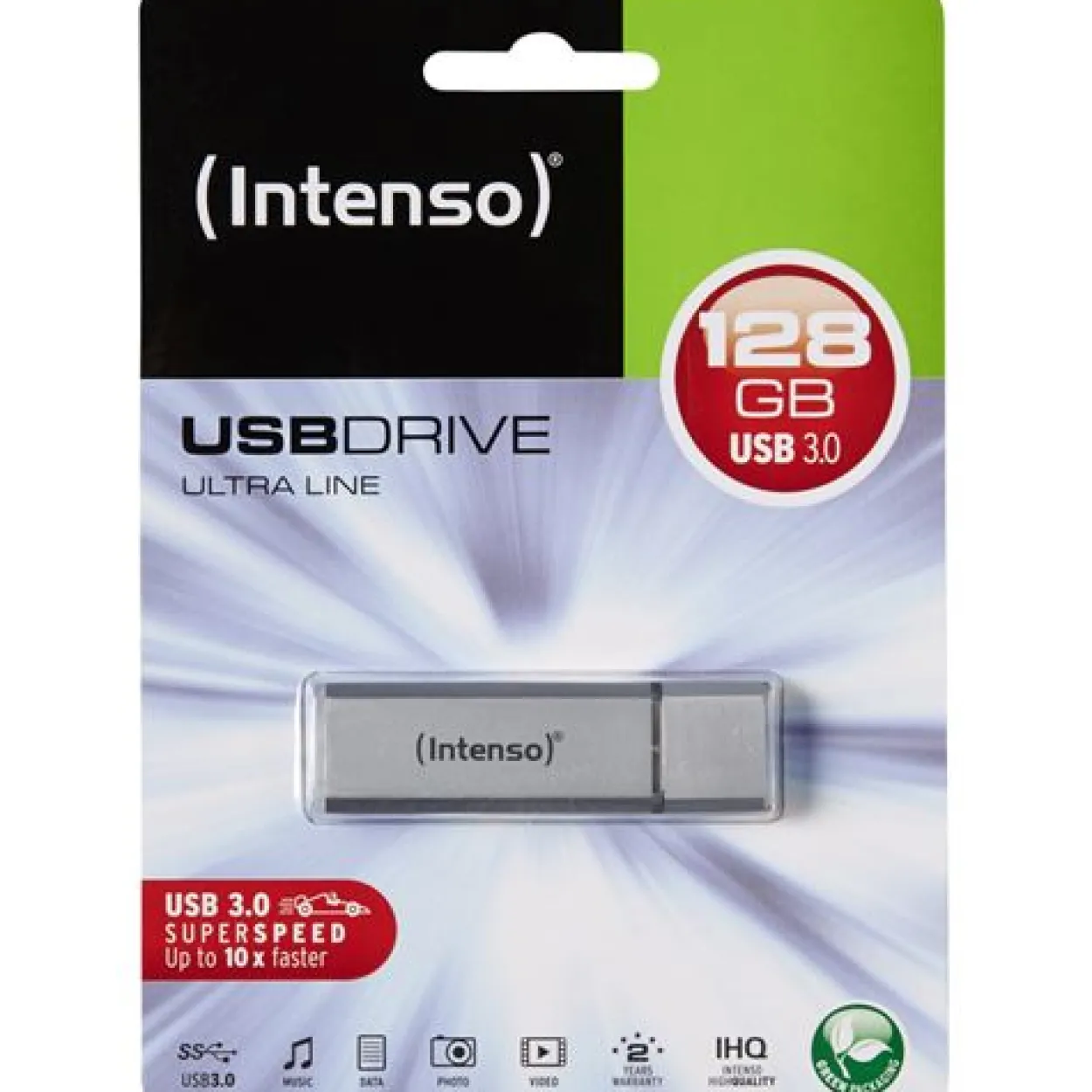 128 GB Intenso Ultra Line silber microUSB 3.0