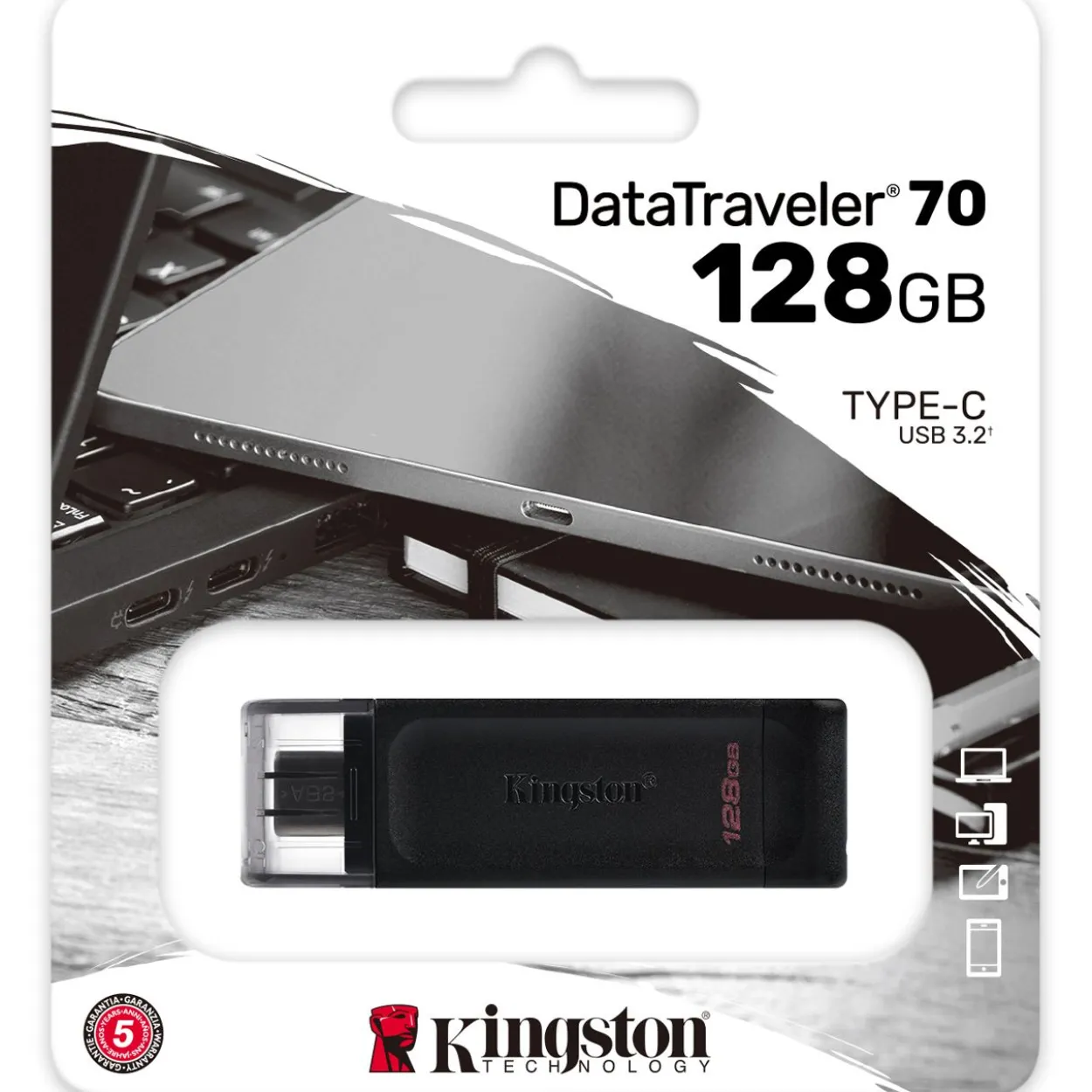 128 GB Kingston DataTraveler 70 schwarz USB-C 3.0