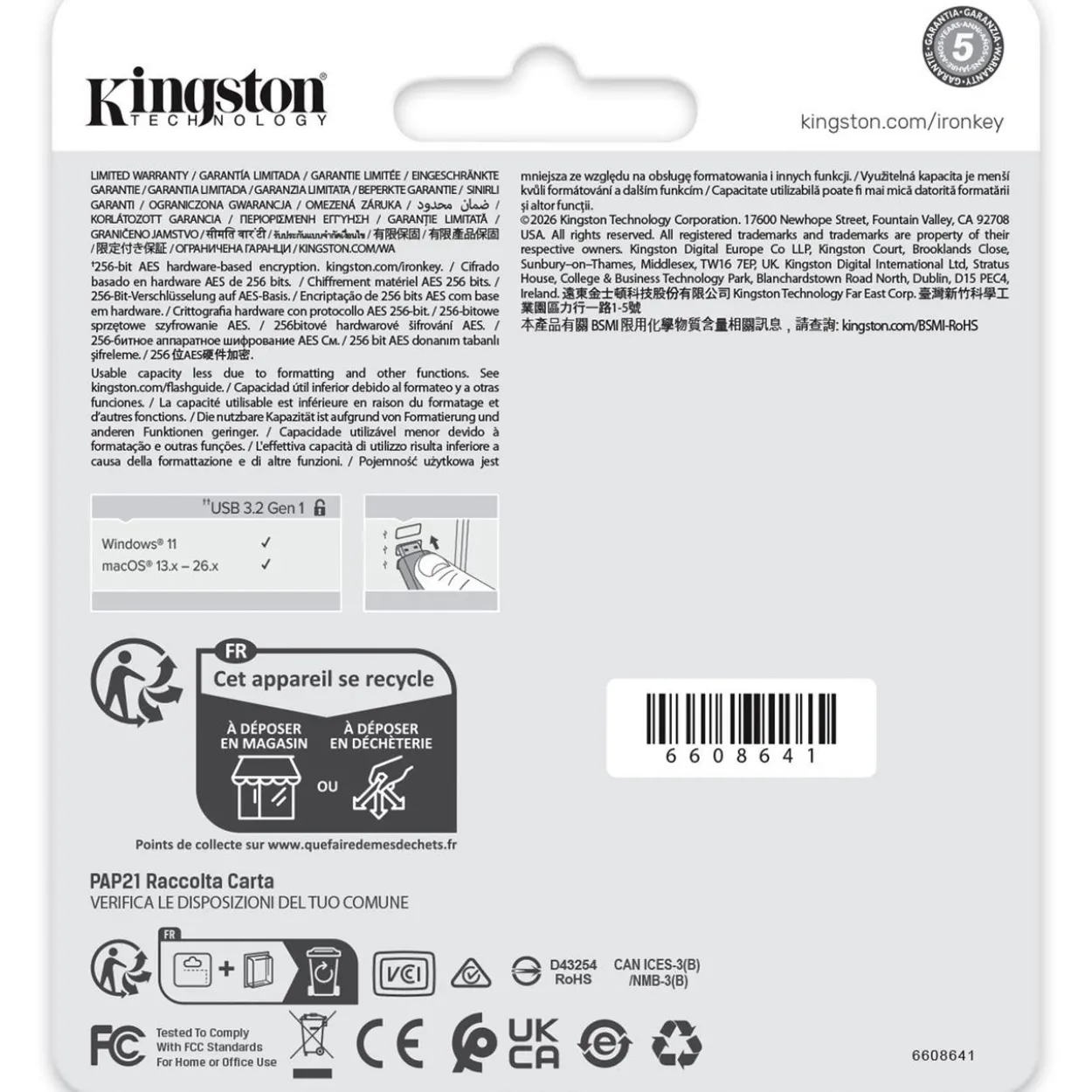 128GB Kingston IronKey Locker+ 50 (anthrazit, USB-A 3.2 Gen 1)