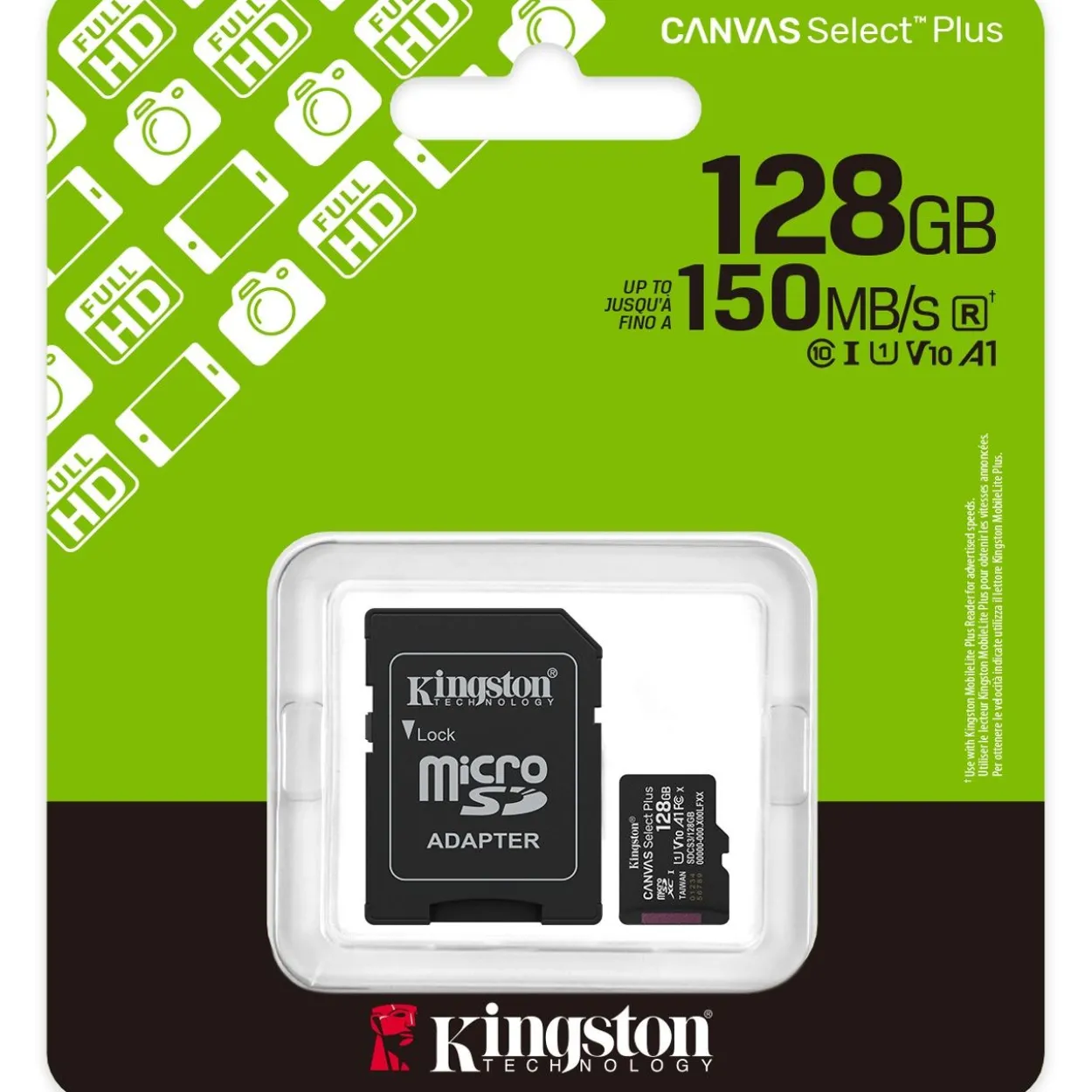 128GB Kingston MicroSD Card SDXC Canvas+ Gen3 mit Adapter retail