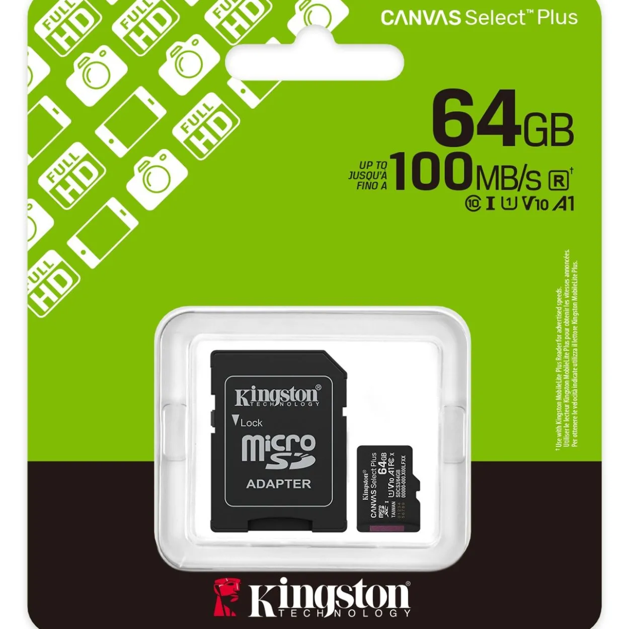 64GB Kingston MicroSD Card SDXC Canvas+ Gen3 mit Adapter retail