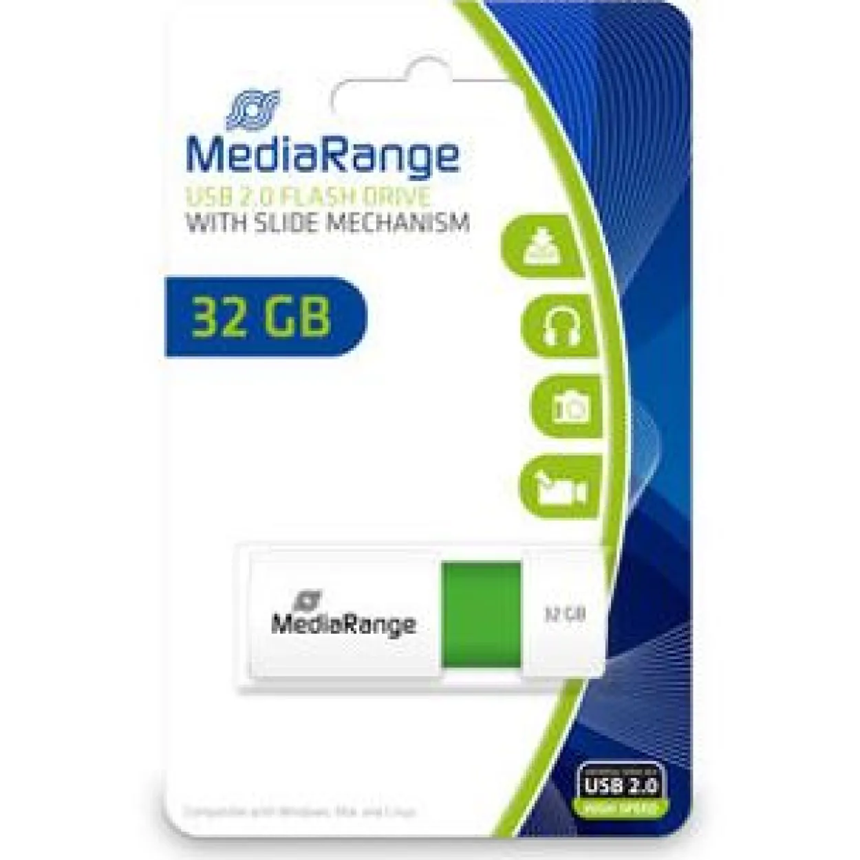 32 GB MediaRange MR973 weiss/gruen USB 2.0