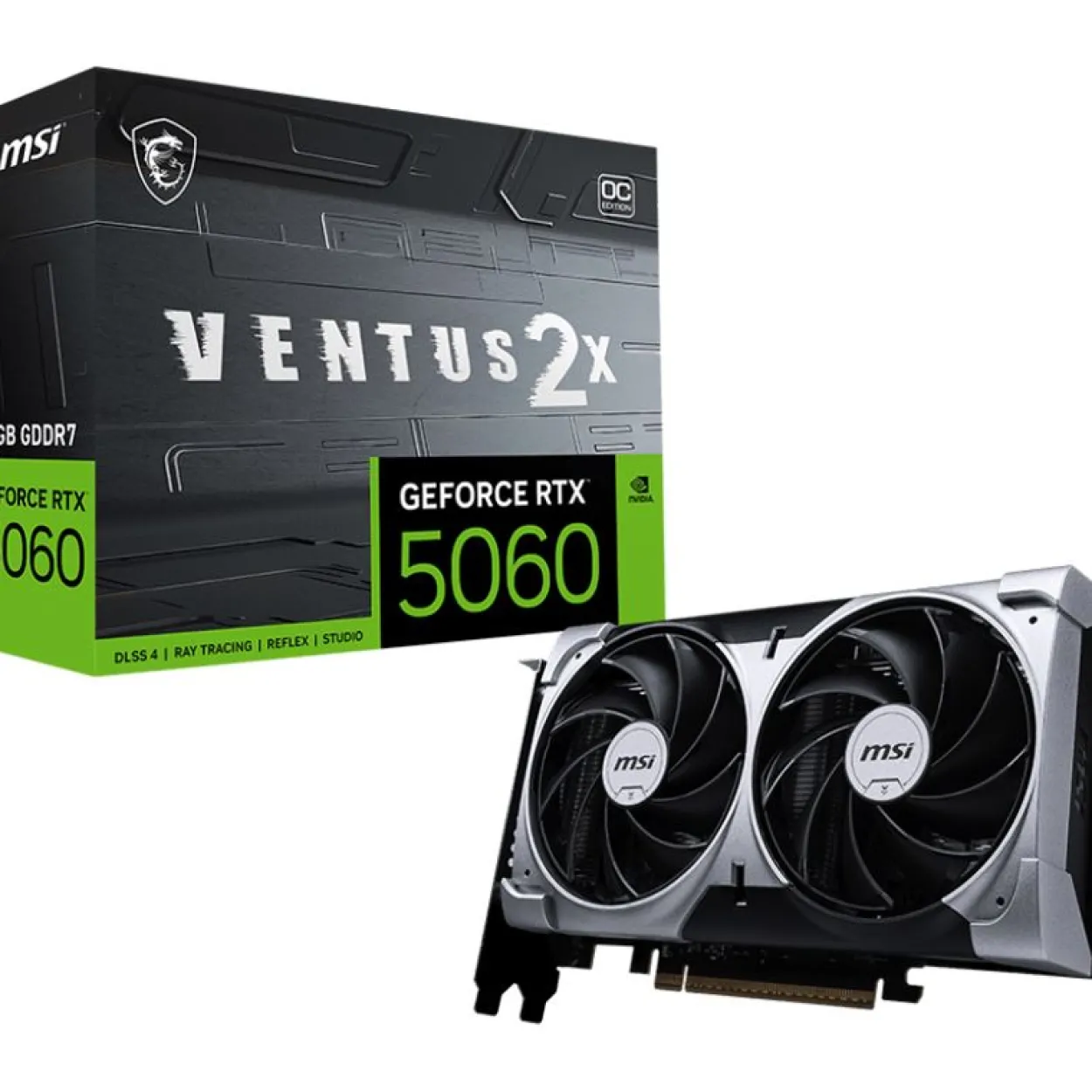 8GB MSI GeForce RTX 5060 Ventus 2X OC Aktiv PCIe 5.0 x16 (x8) (Retail)