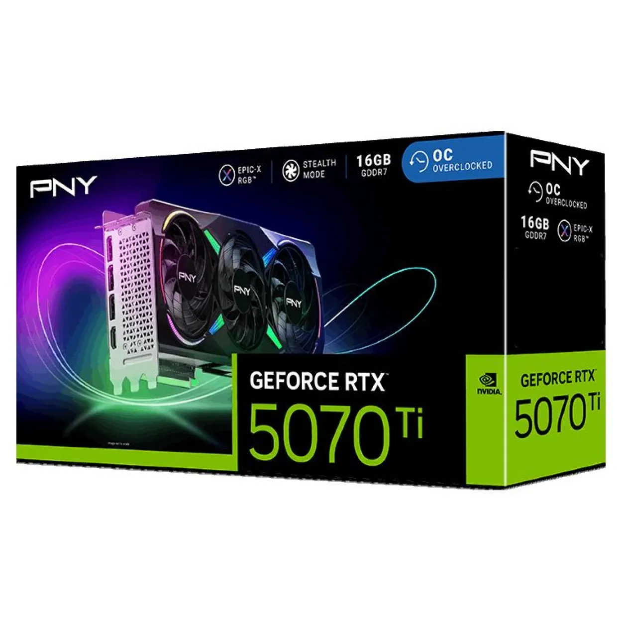 16GB PNY GeForce RTX 5070 Ti Epic-X Overclocked Triple Fan Aktiv PCIe 5.0 x16 (Retail)