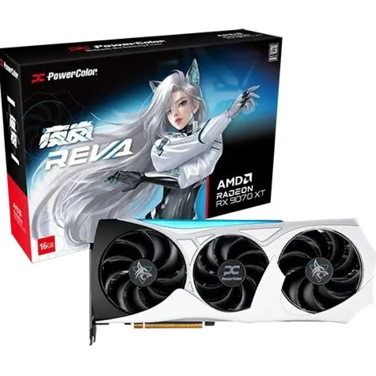 16GB PowerColor Radeon RX 9070 XT Hellhound Reva Aktiv PCIe 5.0 x16 (Retail)
