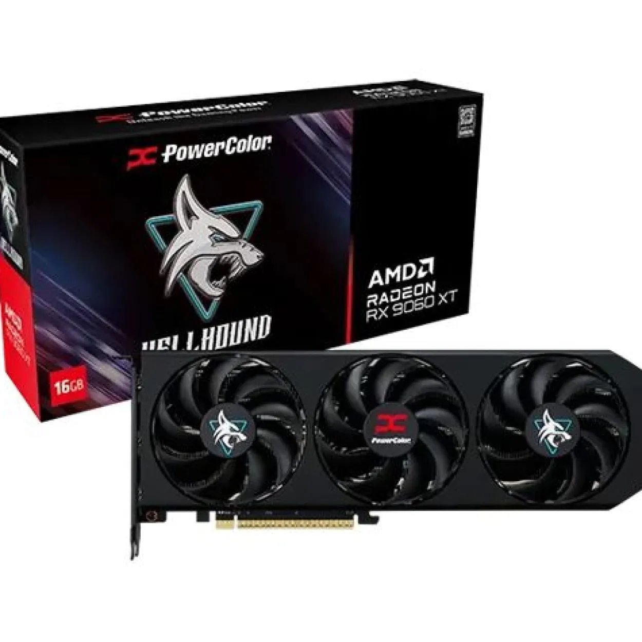 16GB PowerColor Radeon RX 9060 XT Hellhound OC Aktiv PCIe 5.0 x16 (Retail)