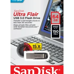 64 GB SanDisk Ultra Flair schwarz/silber USB 3.0