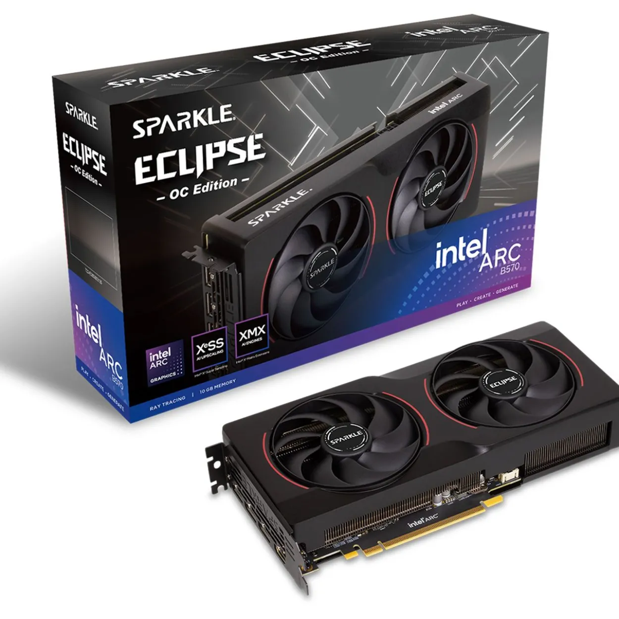 10GB Sparkle Arc B570 Eclipse OC Aktiv PCIe 4.0 x16 (x8) (Retail)