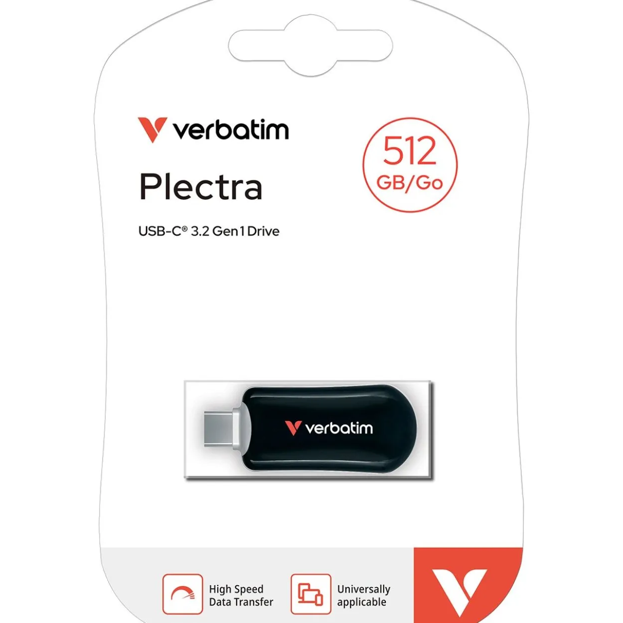 512GB Verbatim Plectra Black USB-C Flash Drive