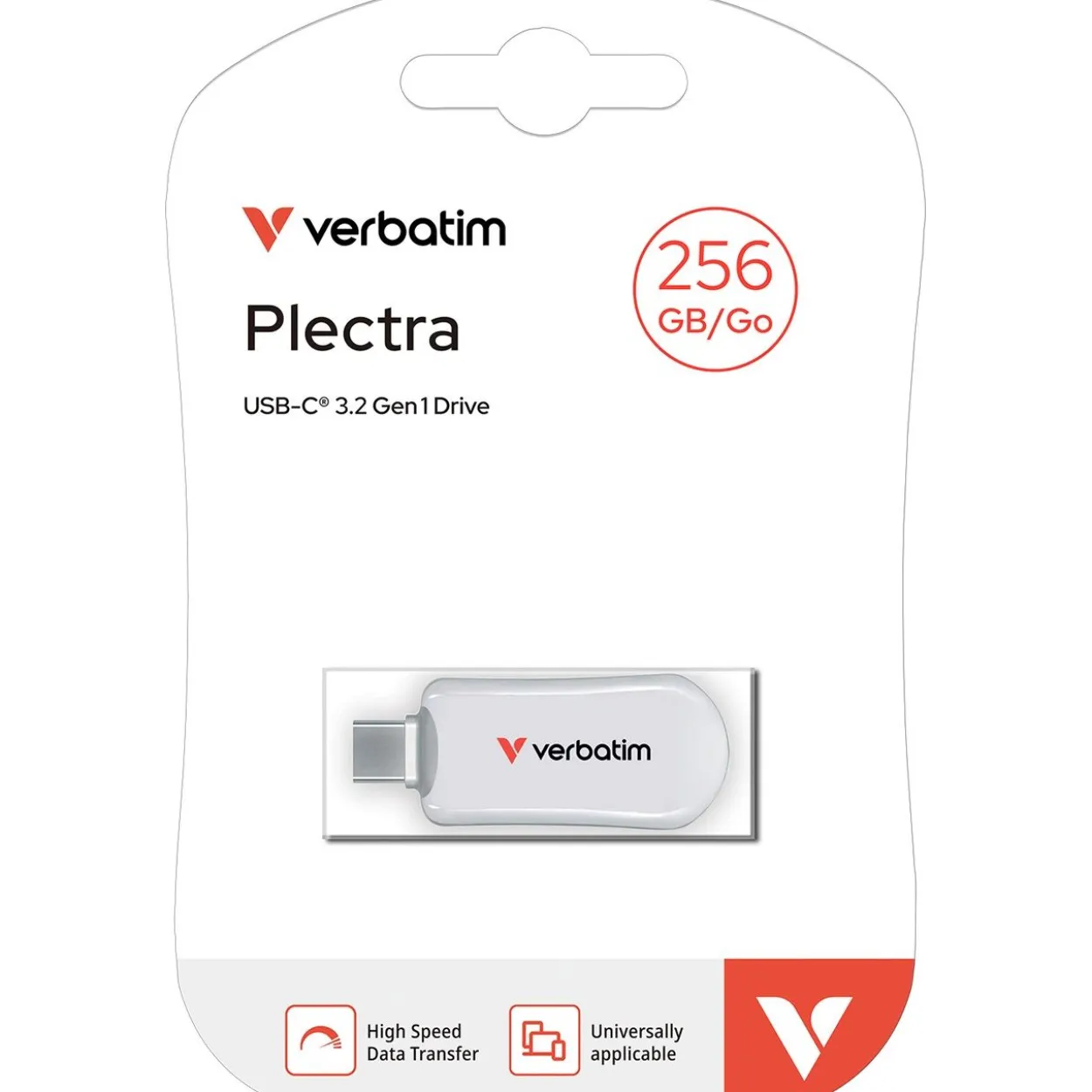 256GB Verbatim Plectra White USB-C Flash Drive