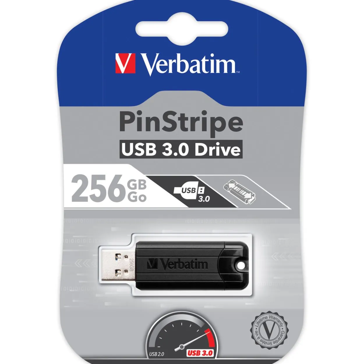 256 GB Verbatim Store n Go PinStripe schwarz USB 3.0