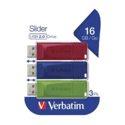16GB Verbatim USB-Stick Slider 3er Pack