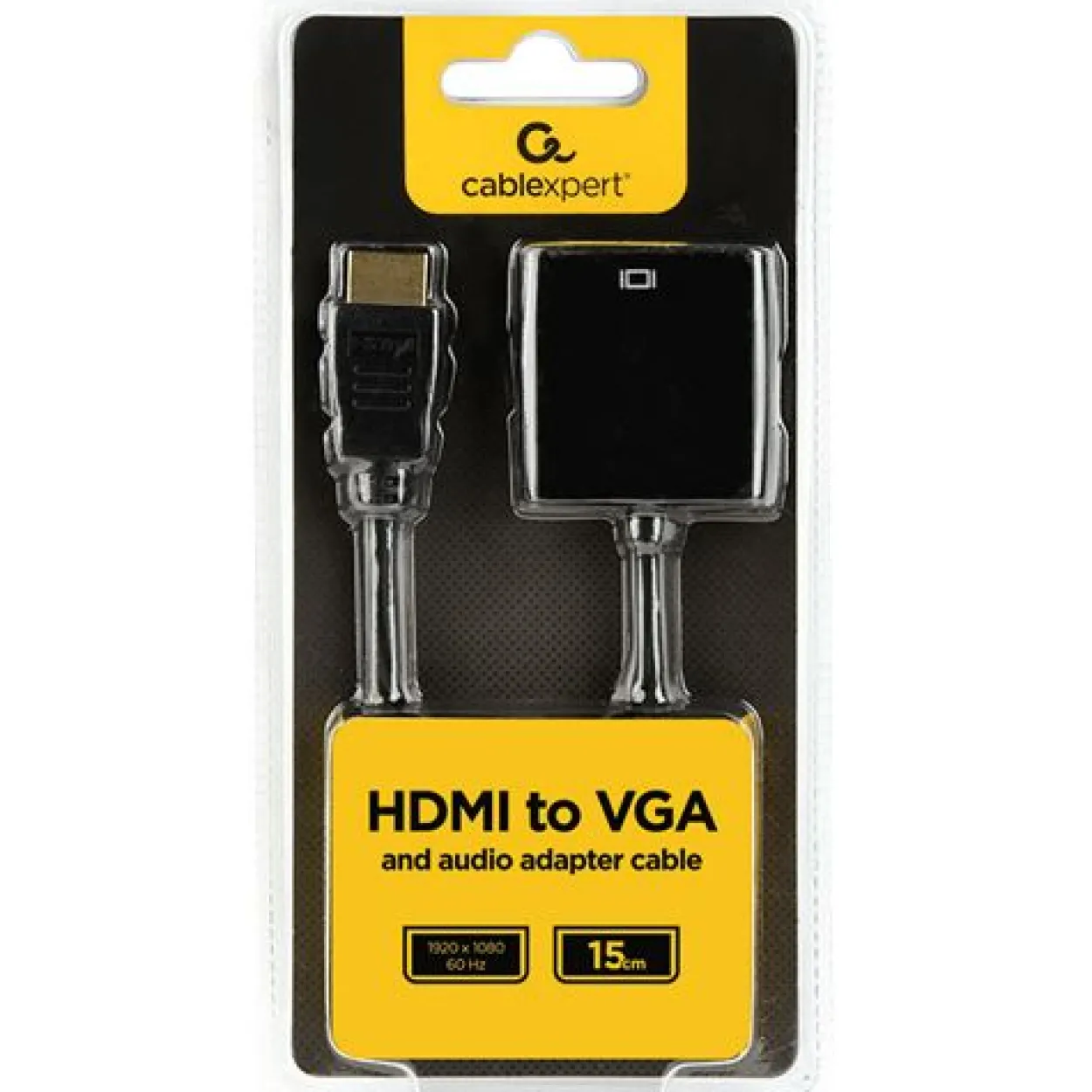 Gembird A-HDMI-VGA-03 Videokabel-Adapter 0,15 m HDMI Typ A (Standard) VGA (D-Sub) Schwarz