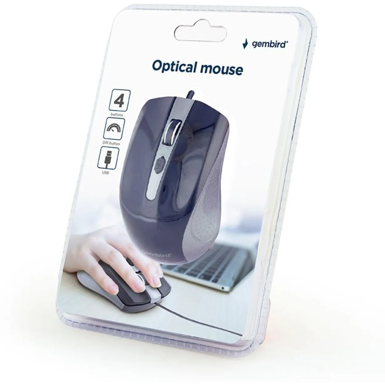 Gembird 4B-01 USB grau/schwarz (kabelgebunden)