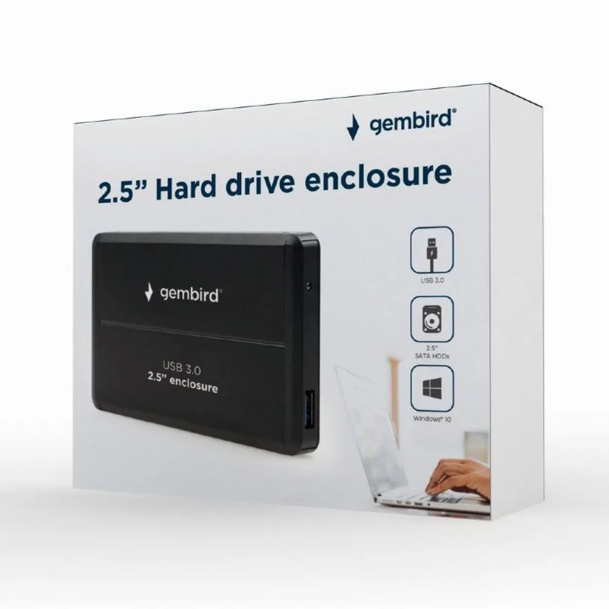 Gembird Festplatten Gehäuse USB3.0 2.5" schwarz alu