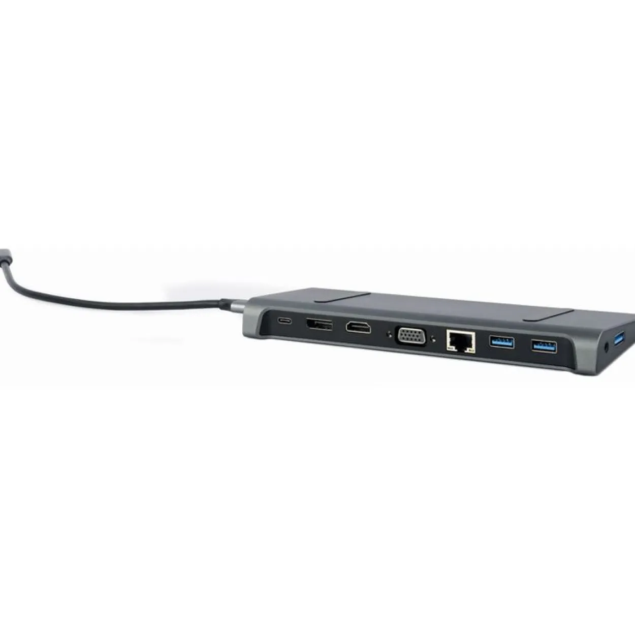 Gembird USB Typ-C 9-in-1 Kombi Adapter HUB+HDMI+DP+LAN grau
