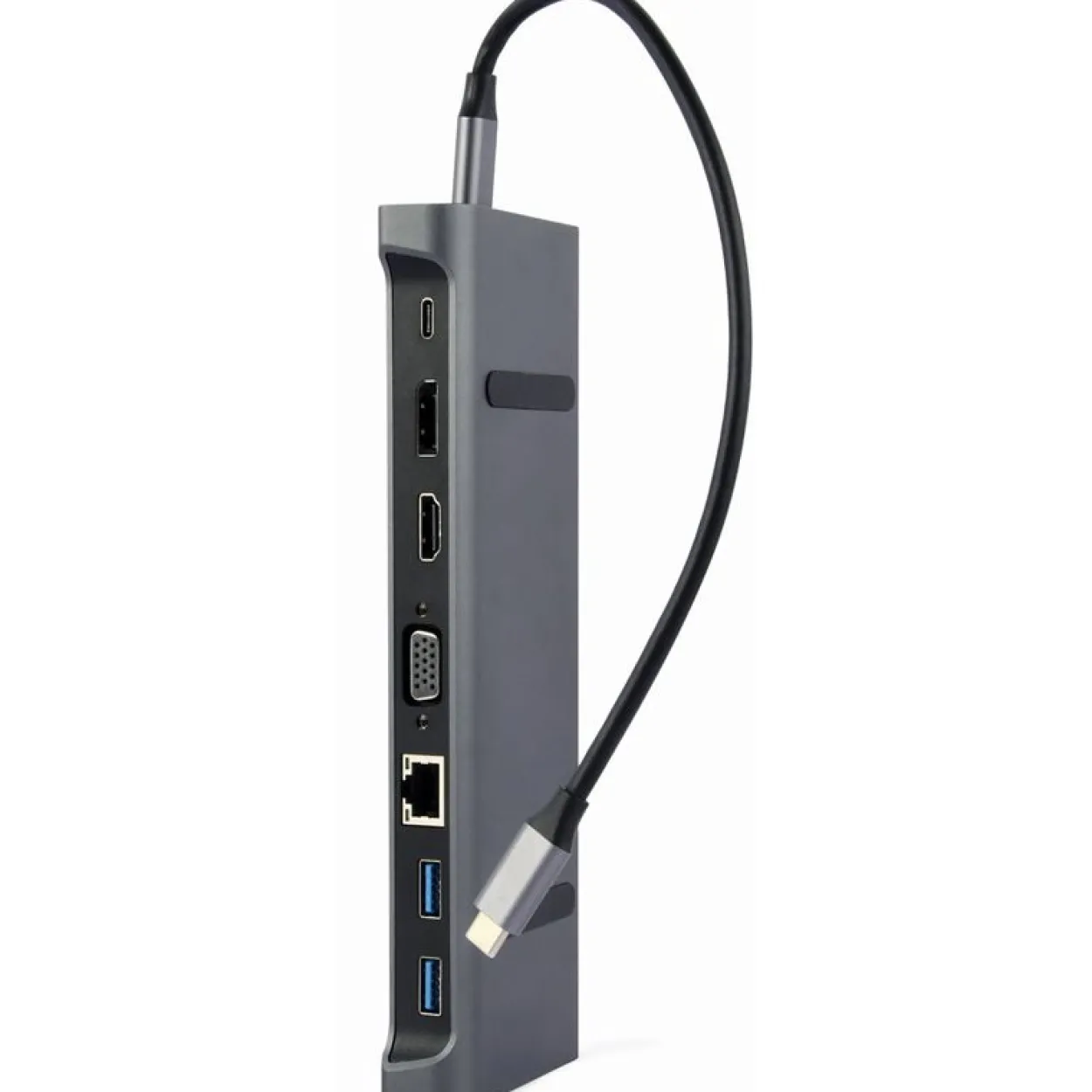 Gembird USB Typ-C 9-in-1 Kombi Adapter HUB+HDMI+DP+LAN grau
